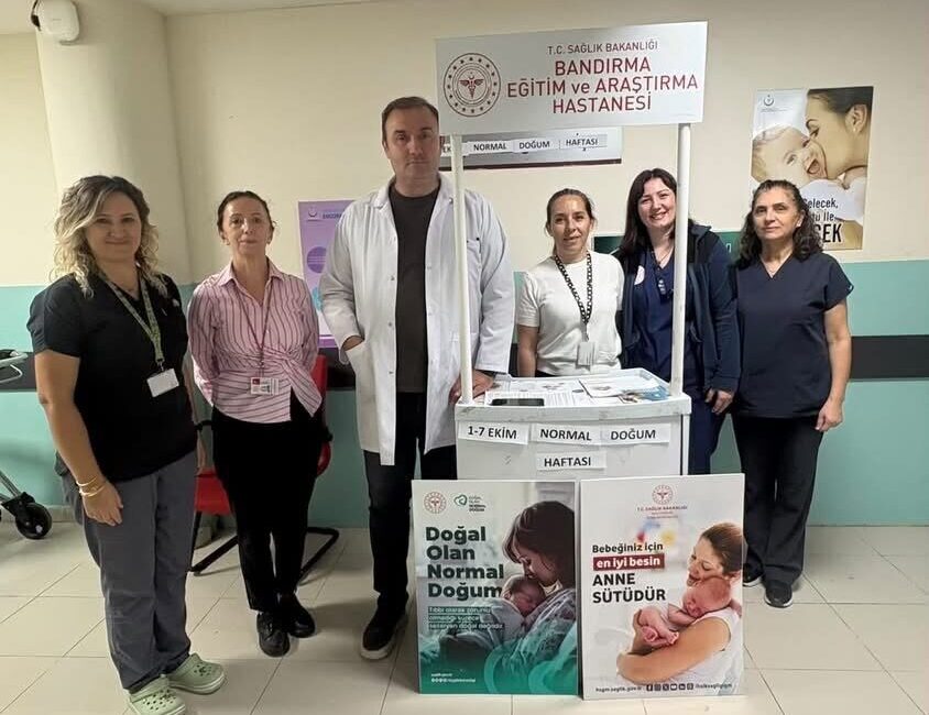 Bandırma Eğitim ve Araştırma Hastanesi’nde Normal Doğum Haftası kapsamında bilgilendirme
