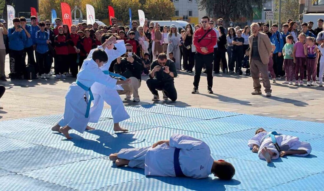 Düzce’de Amatör Spor Haftası etkinliklerinde jimnastik, karate ve güreş branşlarındaki