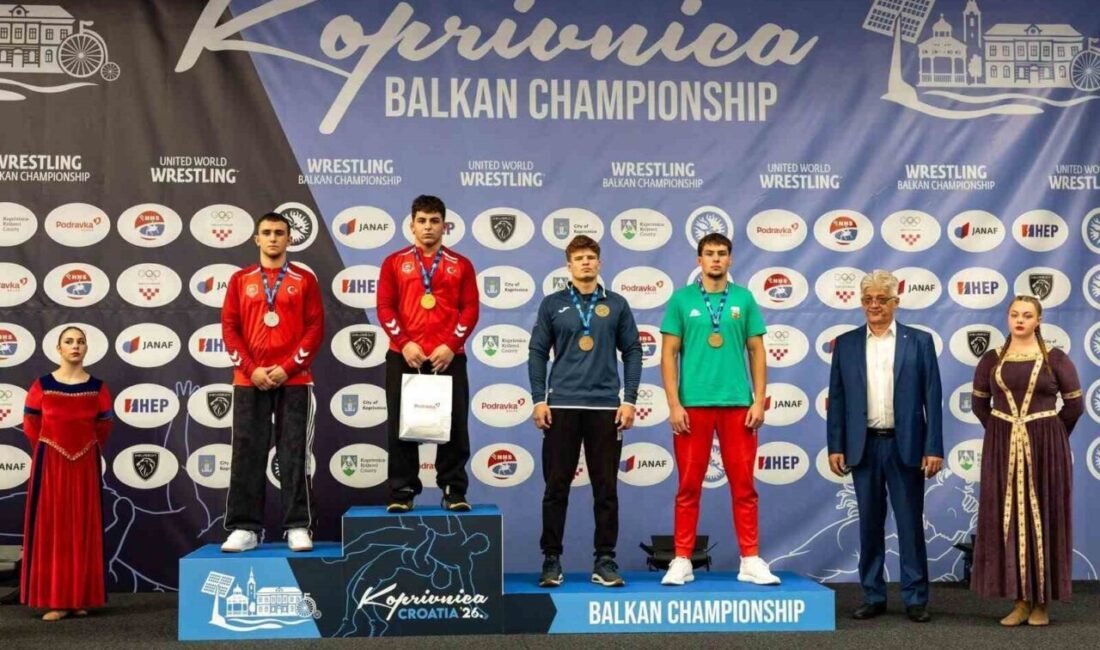 Yıldırım Belediyespor Kulübü’nün genç güreşçileri, Hırvatistan’da düzenlenen U17 Balkan Güreş