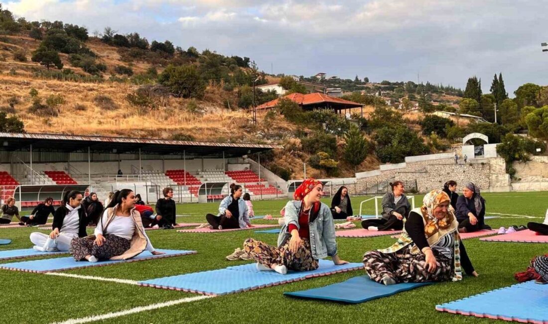 Amatör Spor Haftası kapsamında Güney ilçesinde gerçekleşen yoga etkinliğinde biraraya