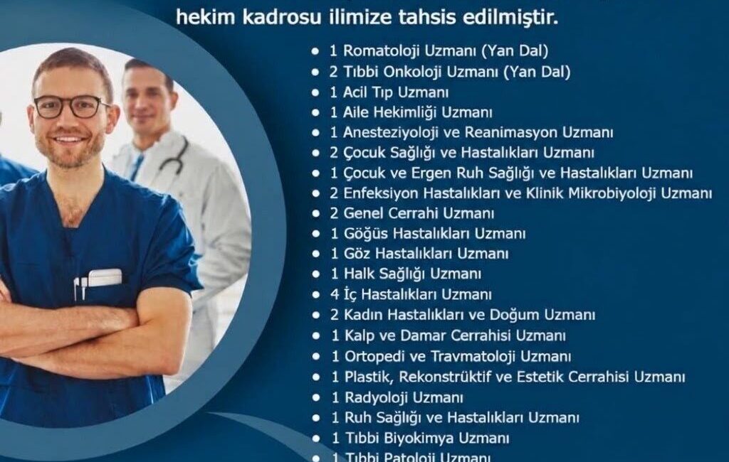 Hakkari’ye 131. Devlet Hizmet Yükümlülüğü kapsamında 3 yan dal uzmanı,