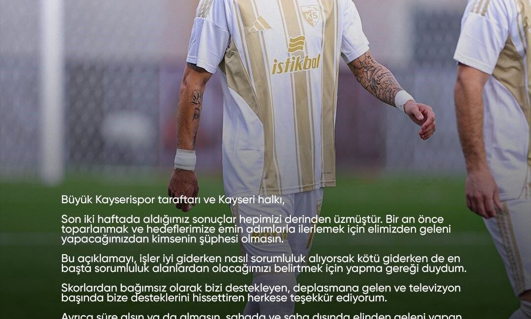 Kayserisporlu futbolcu Benhur Keser, sarı kırmızılı taraftarlara seslenerek; “2 maçta