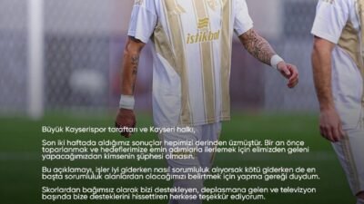 Kayserisporlu futbolcu Benhur Keser, sarı kırmızılı taraftarlara seslenerek; “2 maçta