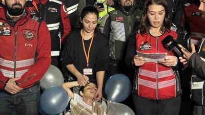 İstanbul’da motosiklet grupları, DMD kas hastalığıyla mücadele eden Ali Yiğit
