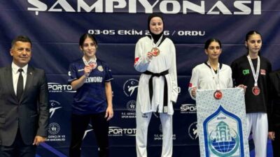 Ümitler Türkiye Taekwondo Şampiyonası’nda 46 kilogram kadınlar kategorisinde mücadele eden