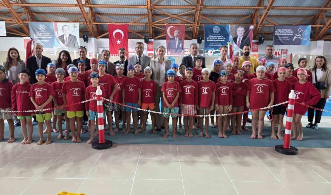 Aydın Nazilli’de çocuklara yüzme öğretmek ve spor alışkanlığı kazandırmak amacıyla