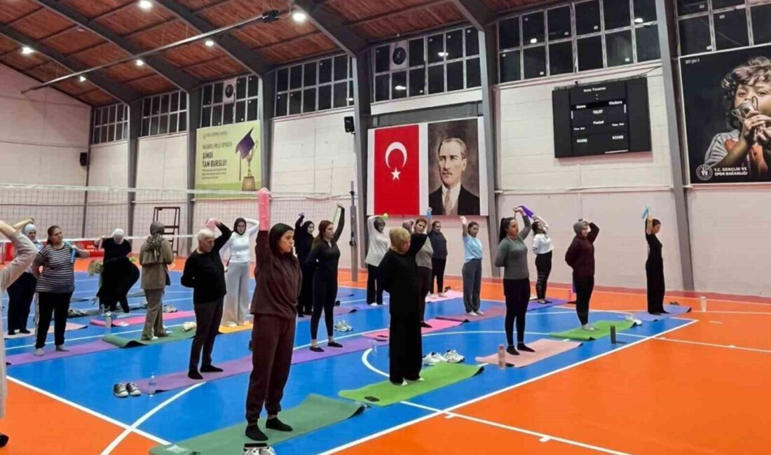 Eskişehir’in Sivrihisar ilçesinde kadınlara yönelik başlatılan pilates kursuna 57 kadın