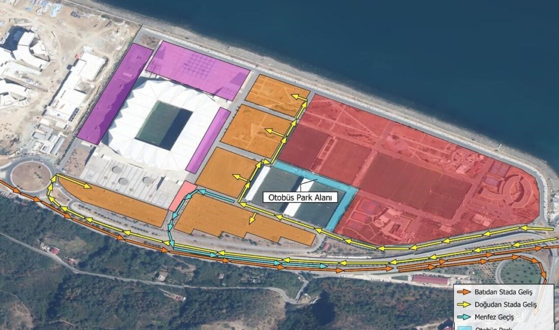 Trabzon Büyükşehir Belediyesi’nin Akyazı Stadyumu çevresinde hayata geçirdiği parklanma ve
